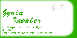 gyula kampler business card